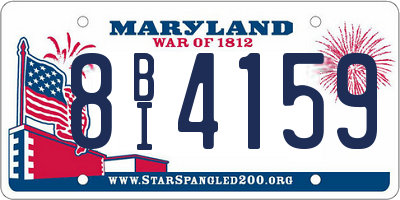 MD license plate 8BI4159