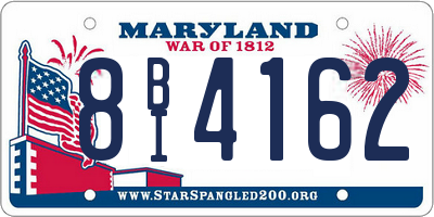 MD license plate 8BI4162