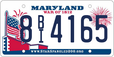 MD license plate 8BI4165