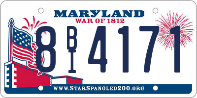 MD license plate 8BI4171
