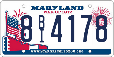 MD license plate 8BI4178