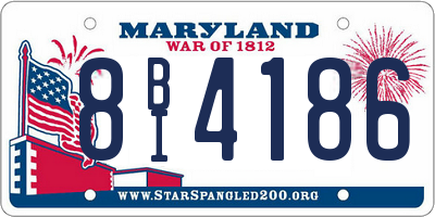 MD license plate 8BI4186