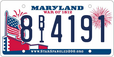 MD license plate 8BI4191