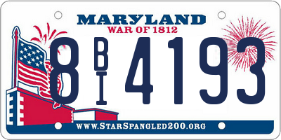 MD license plate 8BI4193