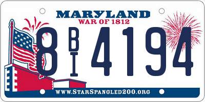 MD license plate 8BI4194