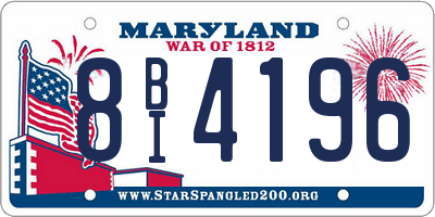 MD license plate 8BI4196