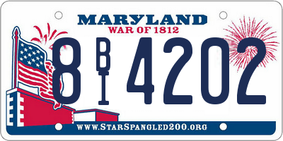 MD license plate 8BI4202