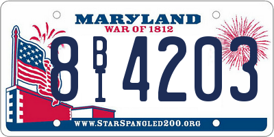 MD license plate 8BI4203