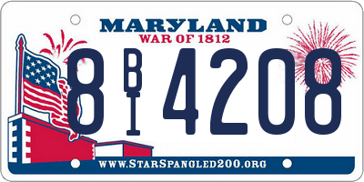 MD license plate 8BI4208