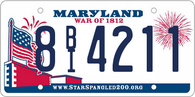 MD license plate 8BI4211