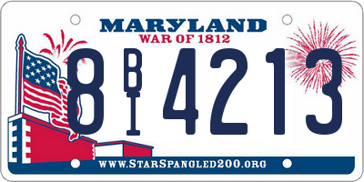 MD license plate 8BI4213