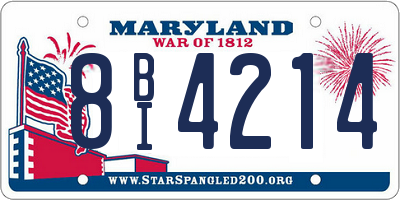 MD license plate 8BI4214