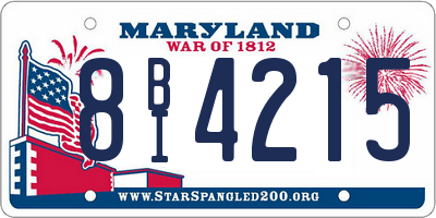 MD license plate 8BI4215
