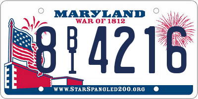 MD license plate 8BI4216
