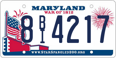 MD license plate 8BI4217