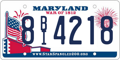 MD license plate 8BI4218