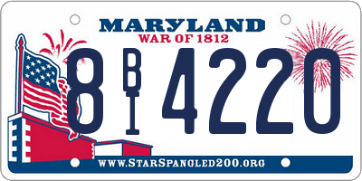 MD license plate 8BI4220