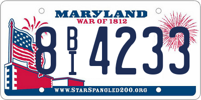 MD license plate 8BI4233