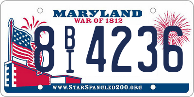 MD license plate 8BI4236