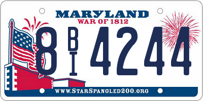 MD license plate 8BI4244