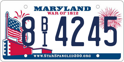MD license plate 8BI4245
