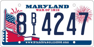 MD license plate 8BI4247