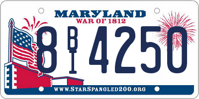 MD license plate 8BI4250
