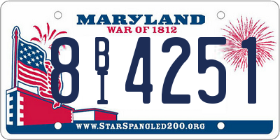 MD license plate 8BI4251