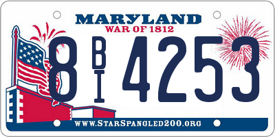 MD license plate 8BI4253