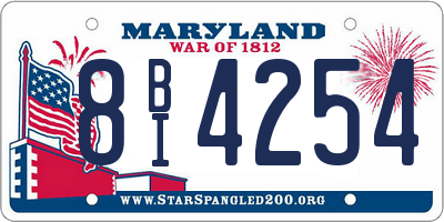 MD license plate 8BI4254