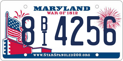 MD license plate 8BI4256