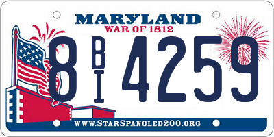 MD license plate 8BI4259