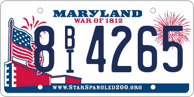 MD license plate 8BI4265