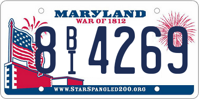 MD license plate 8BI4269