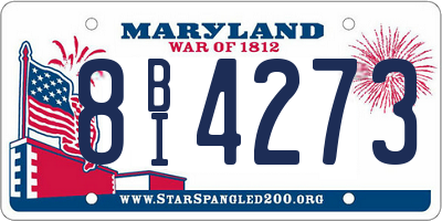MD license plate 8BI4273