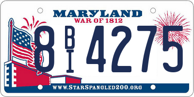MD license plate 8BI4275