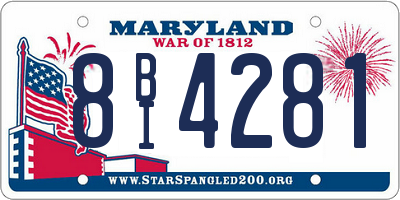 MD license plate 8BI4281