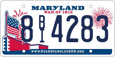 MD license plate 8BI4283