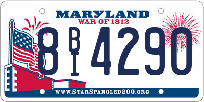 MD license plate 8BI4290