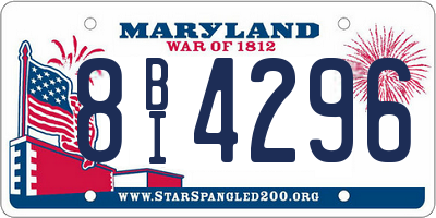 MD license plate 8BI4296