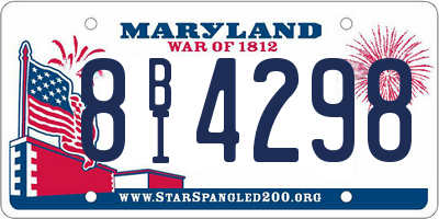 MD license plate 8BI4298