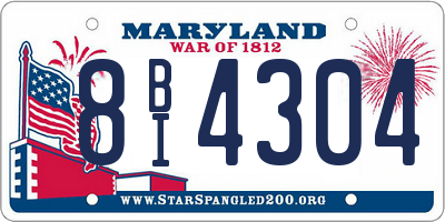 MD license plate 8BI4304