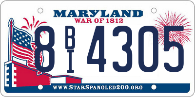 MD license plate 8BI4305