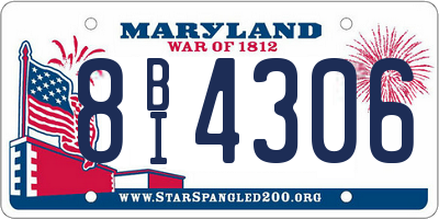 MD license plate 8BI4306