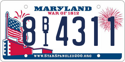 MD license plate 8BI4311