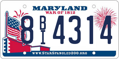 MD license plate 8BI4314