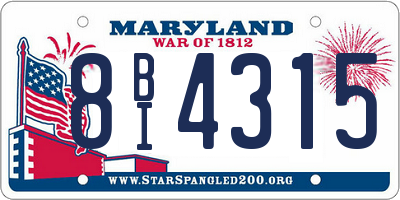 MD license plate 8BI4315