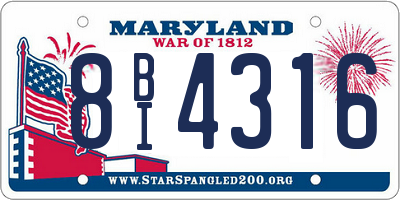 MD license plate 8BI4316