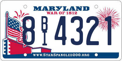 MD license plate 8BI4321