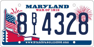 MD license plate 8BI4328